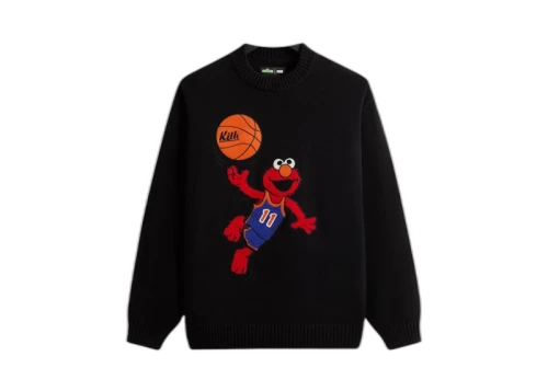 Kith x Sesame Street Elmo Crewneck Sweater Black