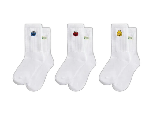 Kith x Sesame Street Kids Crew Socks (3 Pack) White