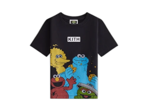 Kith x Sesame Street Kids Family Tee Black