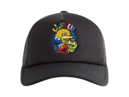 Kith x Sesame Street Kids Just Us Trucker Hat Black