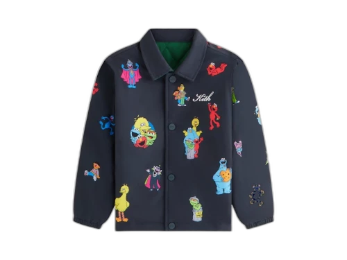 Kith x Sesame Street Kids Reversible Coaches Jacket Black