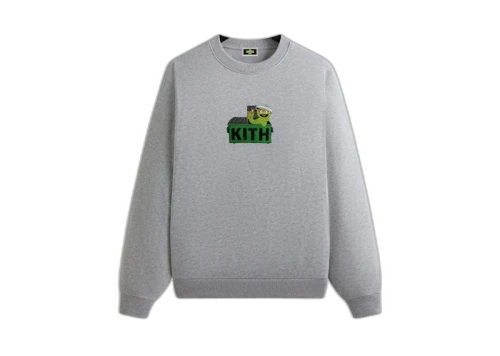 Kith x Sesame Street Oscar The Grouch Nelson Crewneck Medium Heather Grey