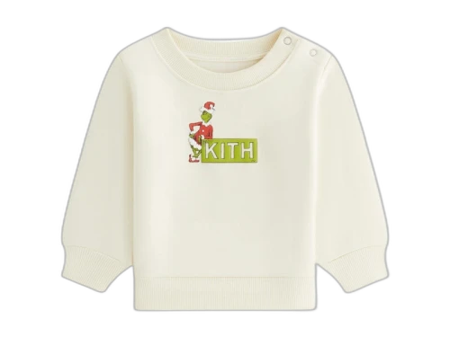 Kith x The Grinch Baby Classic Logo Crewneck Sandrift