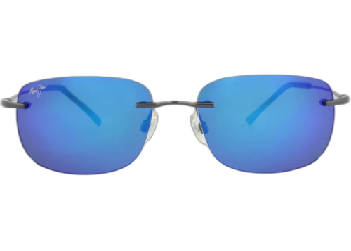 Maui Jim Square Frame Metal Sunglasses B334-02D Grey Grey Blue