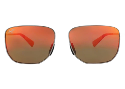 Maui Jim Square Frame Titanium Sunglasses RM652-17 Silver Silver Lava