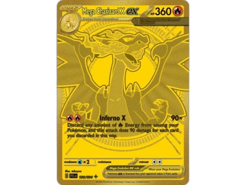 Mega Charizard X ex 2025 Pokémon Scarlet & Violet Phantasmal Flames Hyper Rare 130/094 Ungraded