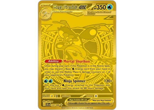 Mega Greninja 2026 Pokémon Mega Evolution Chaos Rising Mega Greninja ex Gold Card (English) 122/086 Ungraded