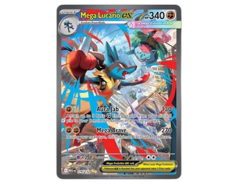 Mega Lucario ex 2025 Pokémon Scarlet & Violet Mega Evolution Hyper Rare 179/132 Ungraded