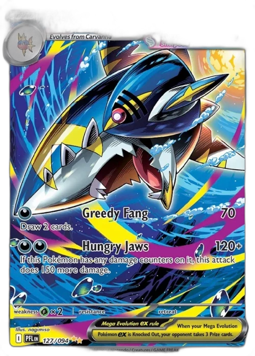 Mega Sharpedo ex 2025 Pokémon Scarlet & Violet Phantasmal Flames 185/159 Ungraded