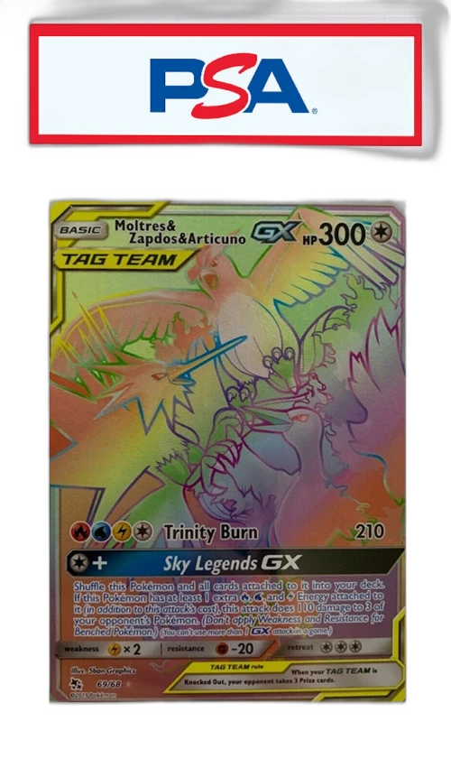 Moltres & Zapdos & Articuno GX 2019 Pokemon TCG Sun & Moon Hidden Fates Secret #69 (PSA or BGS Graded)