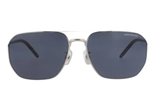 Montblanc Aviator Frame Metal Sunglasses MB0367SA-30015726-005 Silver Black Blue