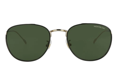 Montblanc Aviator Style Metal Sunglasses MB0211S-30012091-004 Gold Gold Green