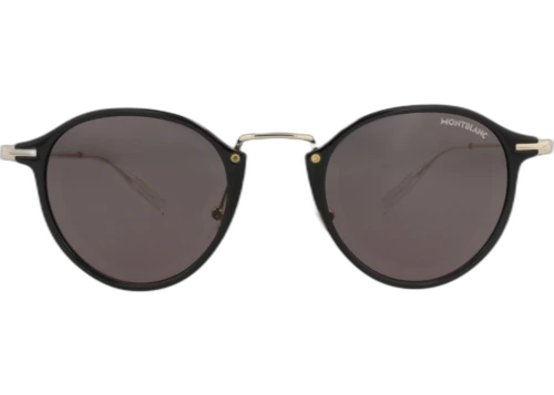 Montblanc Round Frame Injection Sunglasses MB0294S-30014580-001 Black Gold Grey