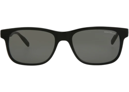 Montblanc Square Rectangle Frame Acetate Sunglasses MB0163S-30010228-001 Black Black Grey
