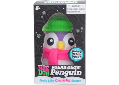 NeeDoh Polar Glow Penguin Squishy Fidget Toy Purple