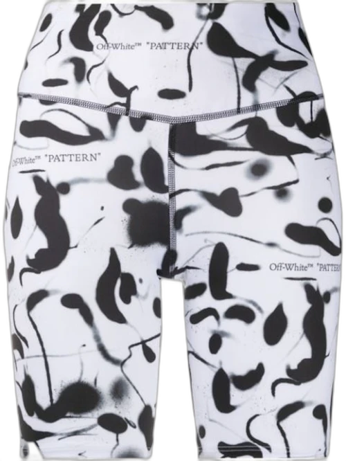 OFF-WHITE Abstract Print Performance Shorts Black/White