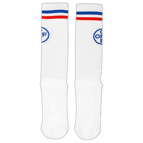 OFF-WHITE Cross Socks (SS19) White/Blue/Red