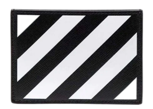 OFF-WHITE Diag Saf Binder Bifold Wallet Black/White