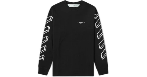 OFF-WHITE Diagonal Marker Arrows L/S Tee Black