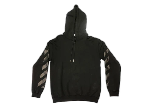 OFF-WHITE Diagonal Stripe Hoodie Black/Black