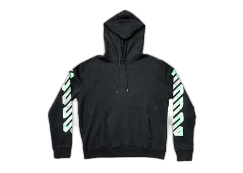 OFF-WHITE Green Diagonal Arrows Hoodie Black