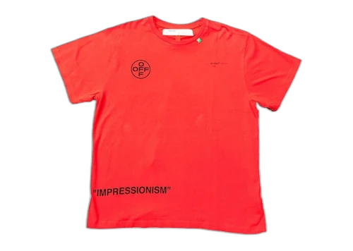 OFF-WHITE Impressionism Diagonal Stencil Tee Red