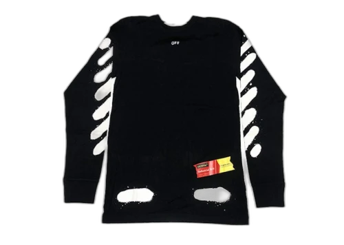 OFF-WHITE Incomplete Spray Paint L/S Tee Black