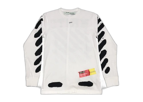 OFF-WHITE Incomplete Spray Paint L/S Tee White