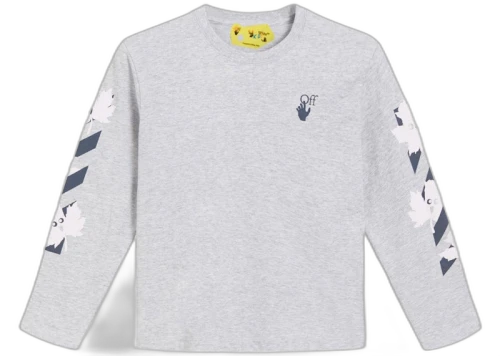 OFF-WHITE Kids Marker L/S T-shirt Grey/Blue