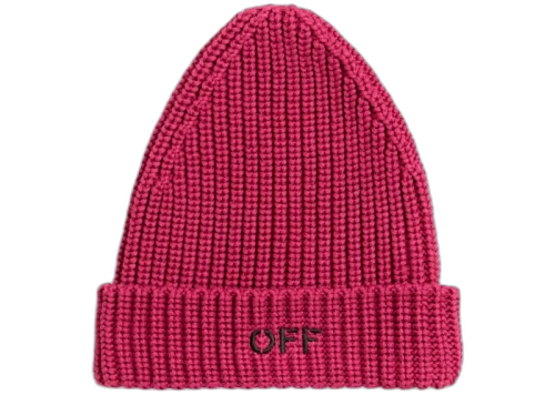 OFF-WHITE Kids Stamp Beanie Fuchsia