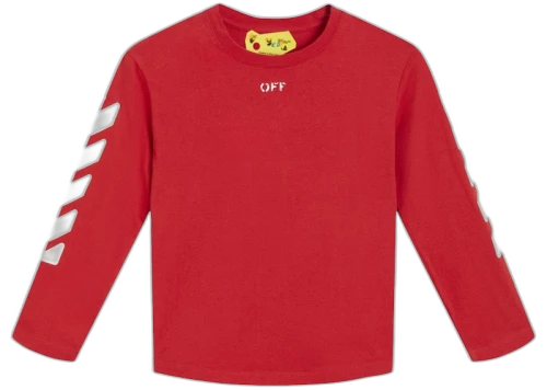 OFF-WHITE Kids Stamp L/S T-shirt Red