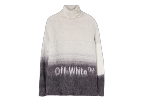 OFF-WHITE Mohair Helvetica Logo Turtleneck Black/White
