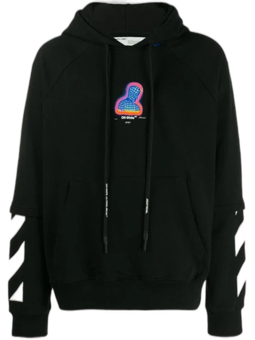 OFF-WHITE Thermo Double Sleeve Hoodie Black