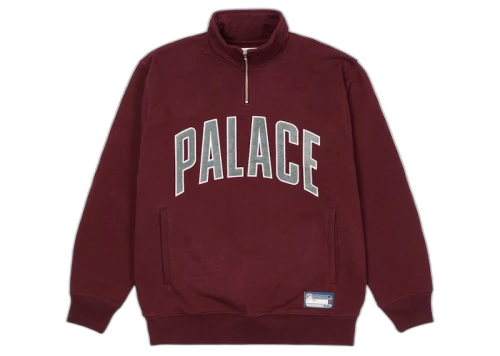 Palace 1/4 Zip Funnel Wine