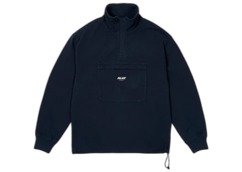 Palace 1/4 Zip Washed Funnel Navy