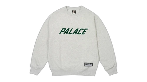 Palace Applique Team Crew Grey Marl