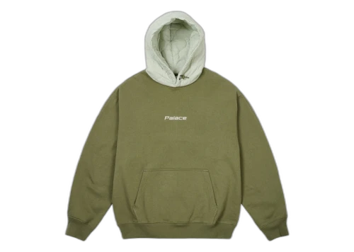 Palace Baffled Font Hood The Deep Green