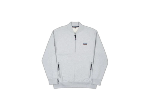 Palace Basically a Half Zip Bomber Grey Marl