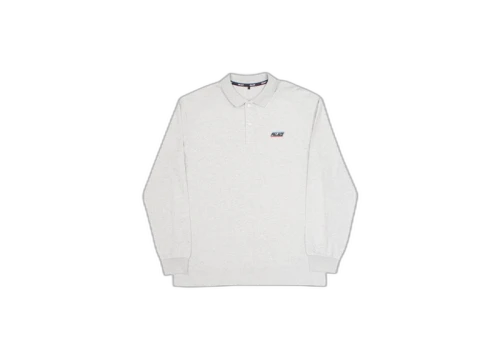Palace Basically a Longsleeve Polo Grey Marl