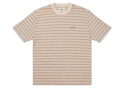 Palace Boxy Stripe T-Shirt Brown