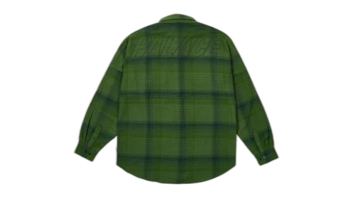 Palace Brushed Flannel Drop Shoulder Shirt Green