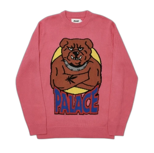 Palace Bulldog Knit Pink