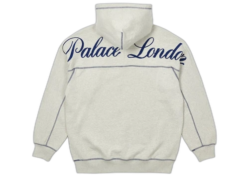 Palace Chain Stitch Hood Grey Marl