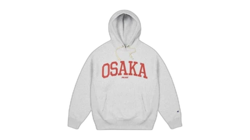 Palace Champion Osaka Exclusive Shop Hoodie Grey Marl