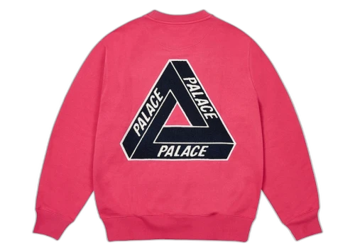 Palace Chenille Tri-Ferg Crew Berry Red