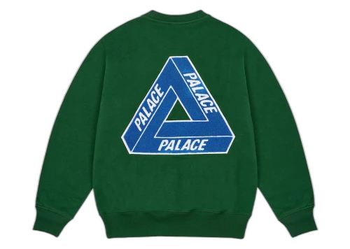 Palace Chenille Tri-Ferg Crew Racey Green