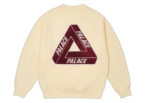 Palace Chenille Tri-Ferg Crew Soft White