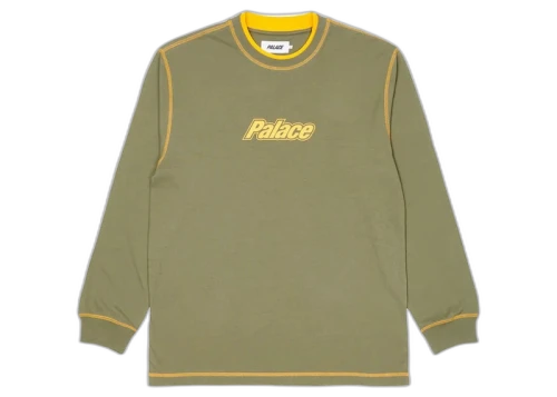 Palace Double Collar Longsleeve Top Olive
