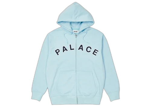 Palace Felt Letters Zip Hood Blue