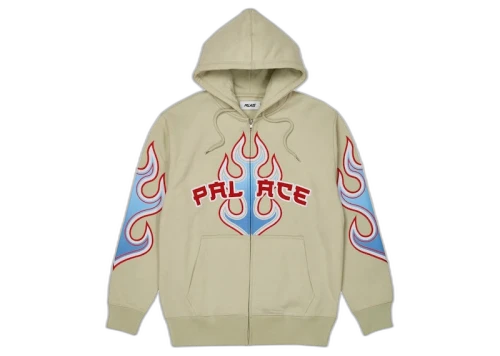 Palace Flame Zip Hood Bone White
